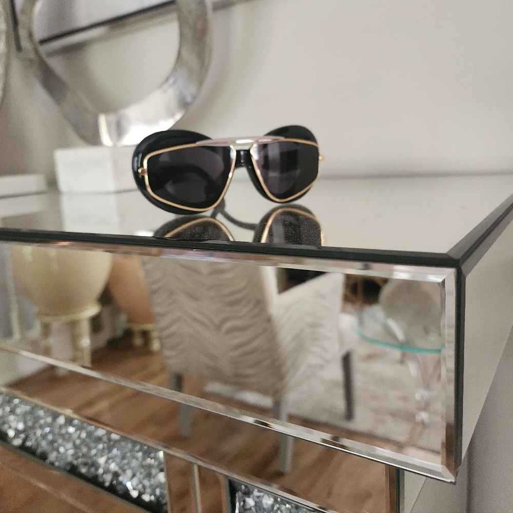 Authentic Loewe double framed black & gold aviator sunglasses - Picture 4 of 7